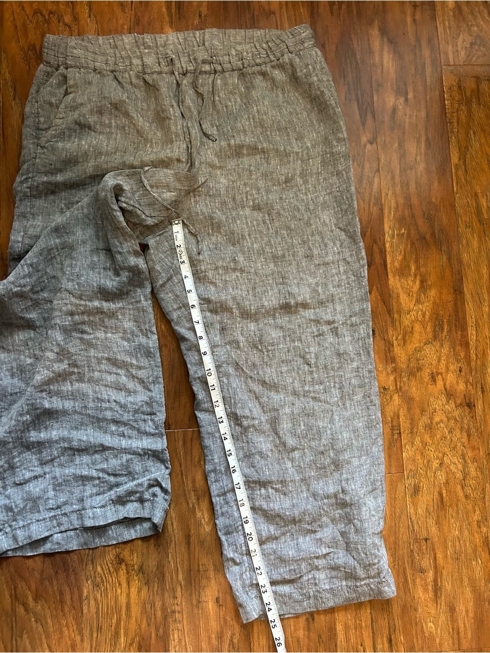 Wide Leg Linen Drawstring Pants Natural Fabric Breathable Summer Scandi - Picture 5 of 6